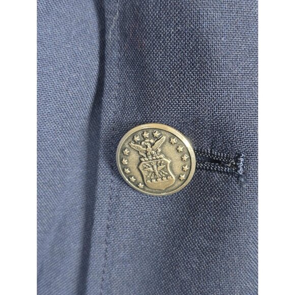 Vintage US Air Force USAF Service Dress Coat Mens 44L Blue Wool Uniform 90s - Picture 9 of 16